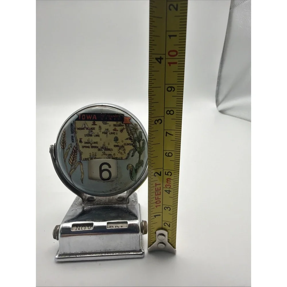 Vintage IOWA Flip Perpetual Calendar Souvenir Metal 60's  Hawkeye State Japan